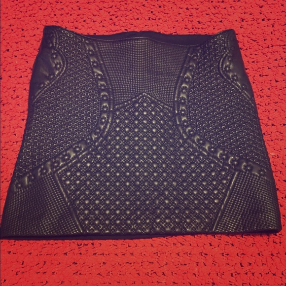 Leather mini skirt