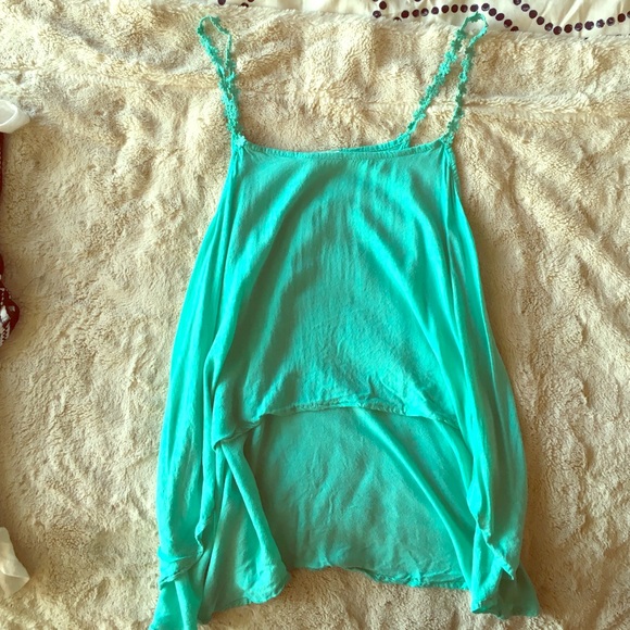 Teal hi-low tank