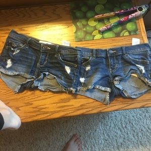 Bundle of hollister dark wash jean shorts