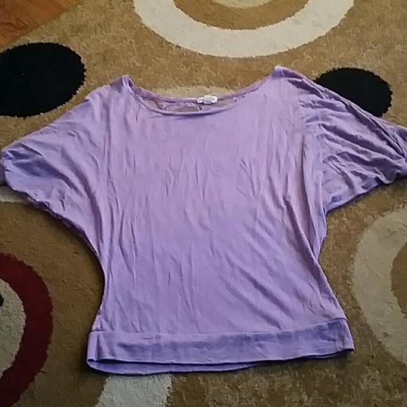 Purple lace back top