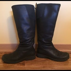 Teva black leather knee high boots