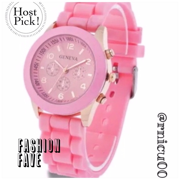 Geneva Accessories - 🎉HP🎉Geneva Pink Silicone Fun Casual Wristwatch!