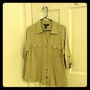 Beige Button Down Blouse
