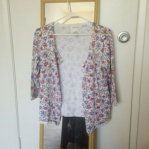 Floral button up cardigan