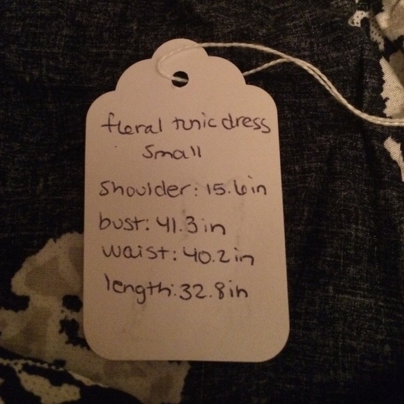 Floral Navy Tunic Dress - Picture 3 of 4