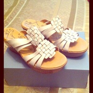 Bare Traps Beige Wedge Sandals