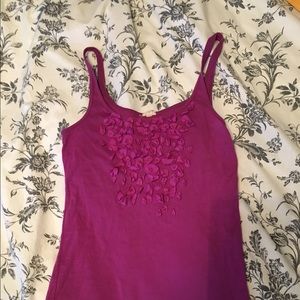 J crew floral appliqué tank top