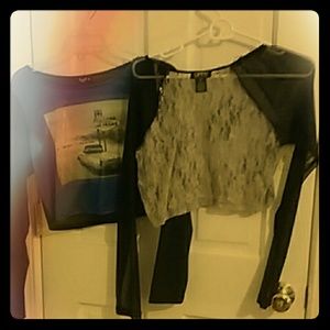 2 XL Sheer Crop Tops