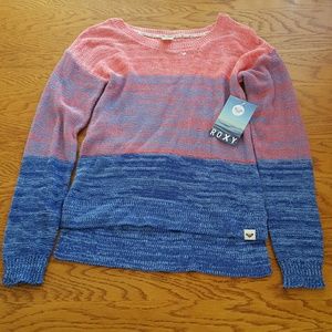 Roxy Blue & Pink Sweater Size Medium NWT