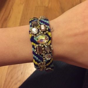Colorful jeweled braided bracelet