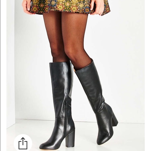 NWOT Rita Tall Heeled Boot in Black Leather