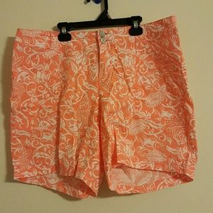 Lane Bryant coral pink floral shorts 16