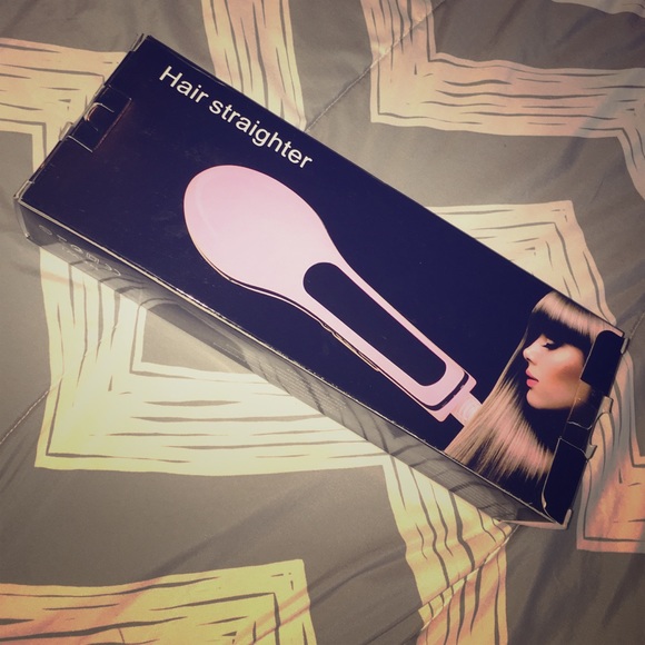 pink hair straightener brush