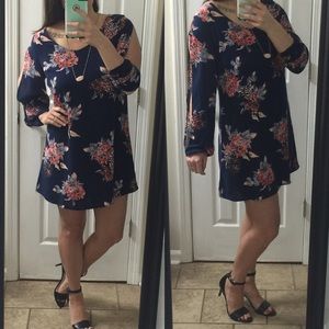 NWOT Navy Floral Boho Dress Medium