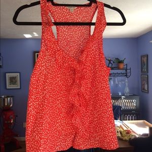 Red and White Print Tank Top