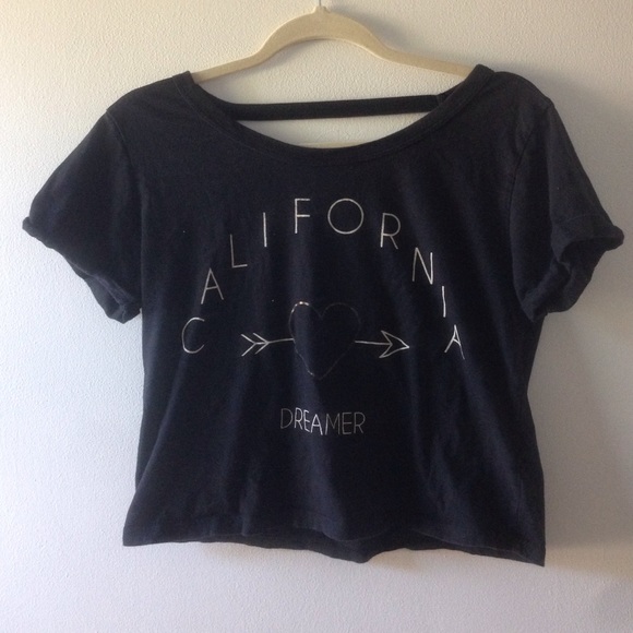 Black California dreamer crop top with open back