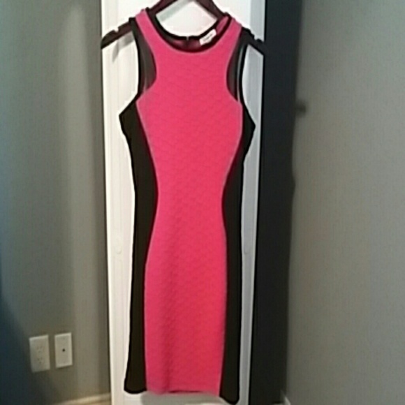 Black and hot pink dress