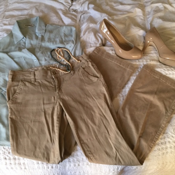 Boot cut khaki pants