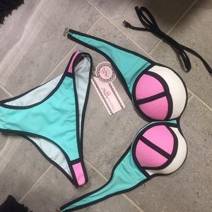Mesh triangl bikini swimsuit