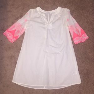 White and Pink Boutique Dress