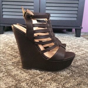 Charlotte Russe brown wedge heels