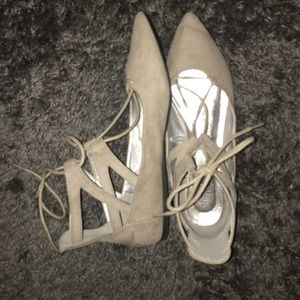 NEW lace-up pointed toe flats