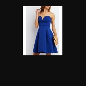 Notched Strapless Skater Dress