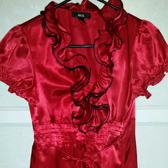 Bright red blouse