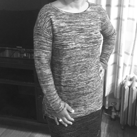 Ellen Tracy marled pullover sweater in black