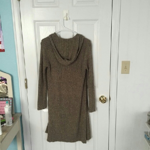 Long sweater cardigan with hood - Picture 2 of 2