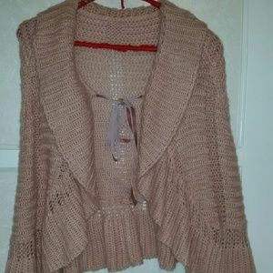 Soft pink cardigan poncho