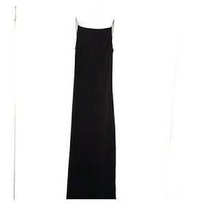 Laundry Long Black Dress with Sequenced Back
