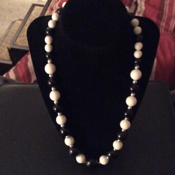 Black & White Beaded Necklace