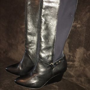 Steve Madden Leather wedge boots