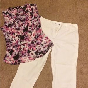 Size 4 Ann Taylor Lindsay White Crop