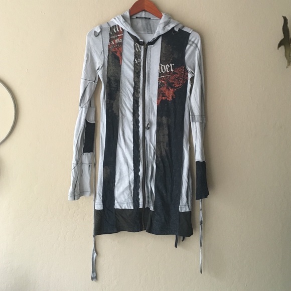 Distressed Long Duster Cardigan by Salvage