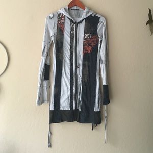 Distressed Long Duster Cardigan by Salvage