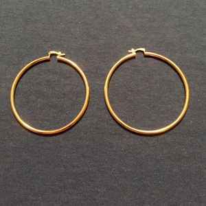 Large hoop earrings (gold fill) certified 18k