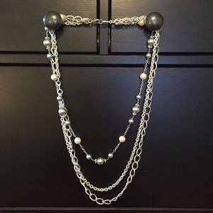 SALE 2-in-1 Stella & Dot silver and pearl necklace