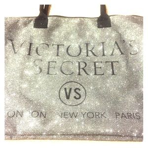 NEW Victorias Secret 2015 SPARKLY Glitter Tote Bag