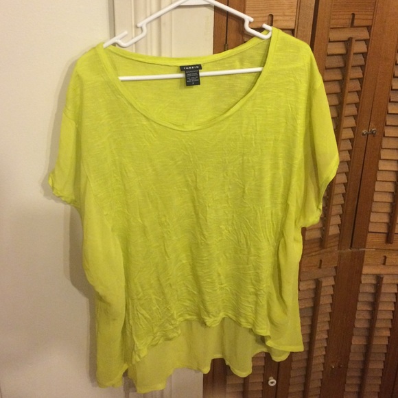 Torrid neon yellow blouse size 2.