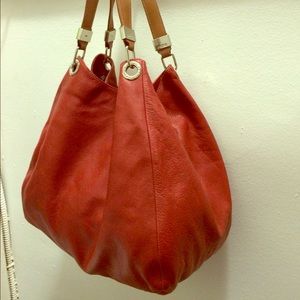 Leather Prune unstructured bag.  Like new