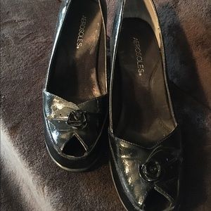 Black patent leather shoes