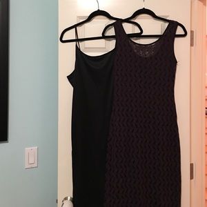 Long black & purple sleeveless dress