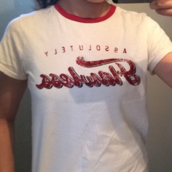 Red and cream t-shirt