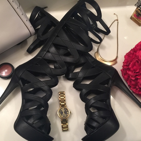 Knee High Strap Up Heels