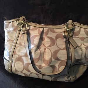 Coach leather and canvas bag.