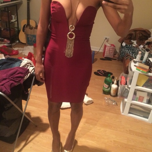 Deep V Bodycon dress