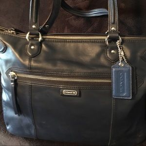 Coach blue leather bag.