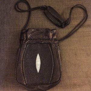 Khirma Eliazov Black Python Mignonne Pouch